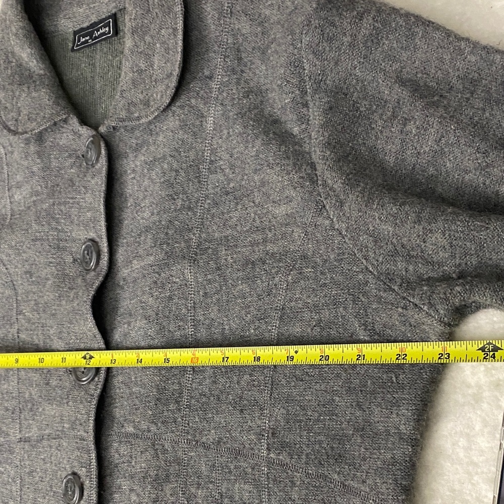 Jane Ashley Wool Blend Charcoal Button-Up Blazer - Picture 5 of 10